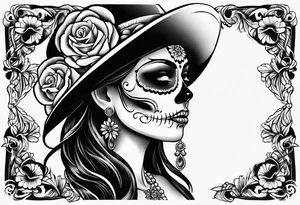 mexican style santa muerte tattoo for shoulder tattoo idea