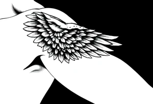 Shoulder to elbow wing tattoo idea