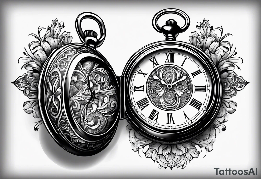 simple 
pocket watch tattoo drawing for men tattoo idea