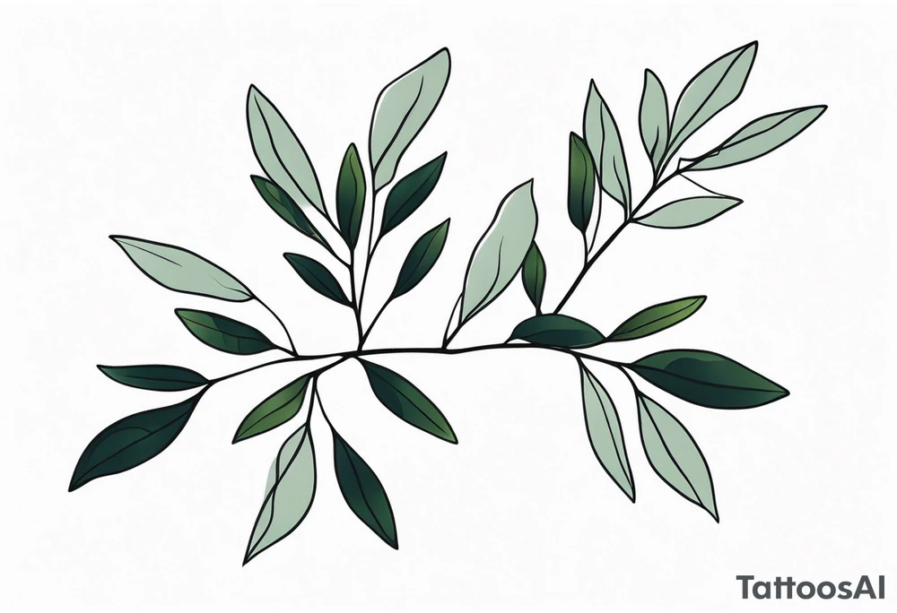 eucalyptus branch in the shape of a tree. tattoo idea