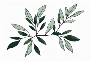 eucalyptus branch in the shape of a tree. tattoo idea