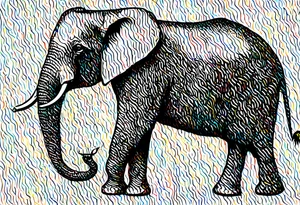 One elephant holding another elephant by a string tattoo idea