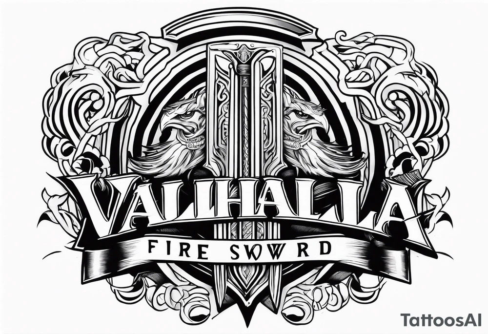Valhalla fire sword tattoo idea