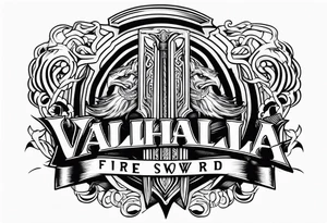 Valhalla fire sword tattoo idea
