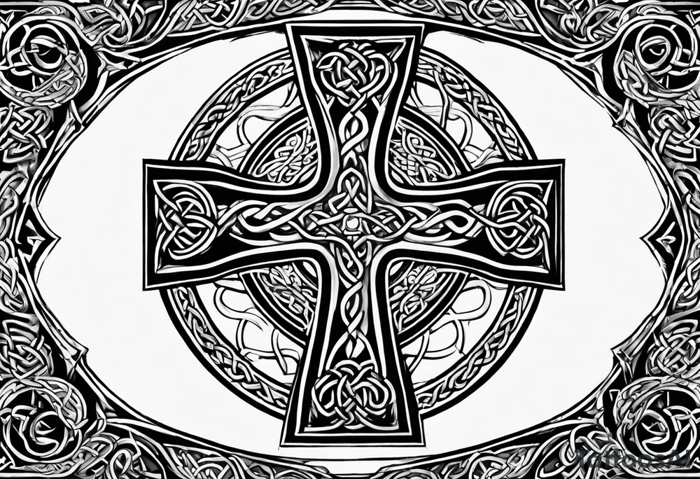 A stone Celtic cross tattoo idea