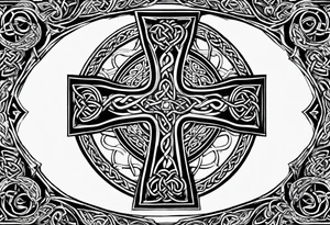 A stone Celtic cross tattoo idea