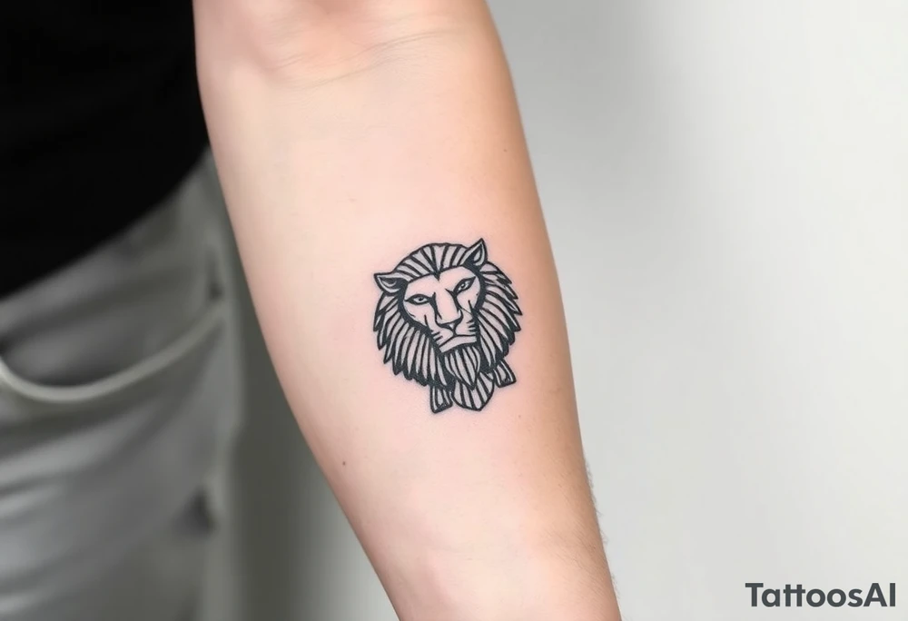 Lion in Egyptian theme tattoo idea