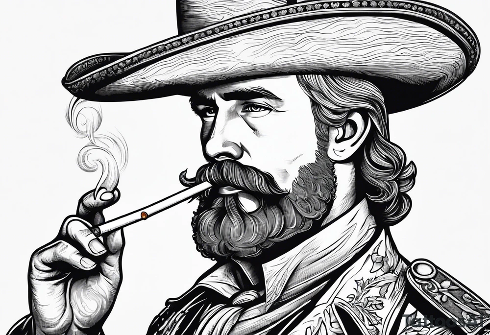 Nathan Bedford Forrest smoking cigarette tattoo idea