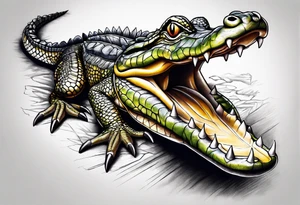 Full body Caiman tattoo idea