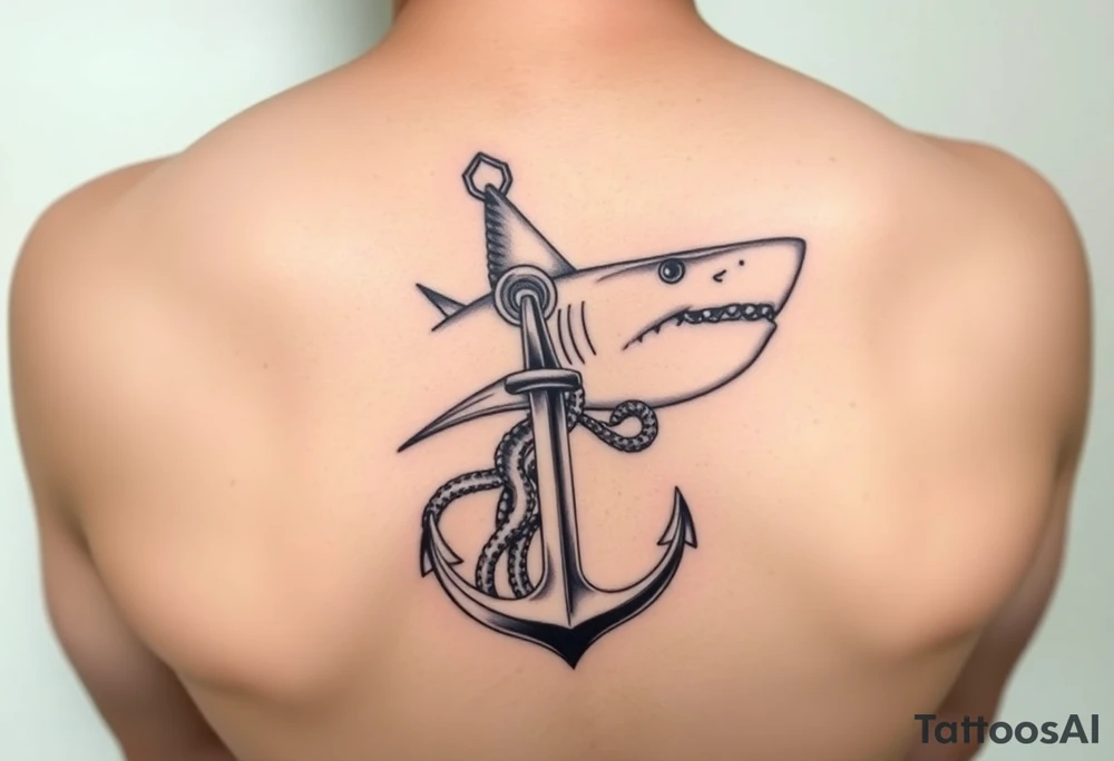 Hammerhead shark,anchor,octopus. tattoo idea