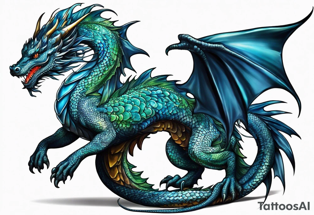 Water dragon tattoo idea