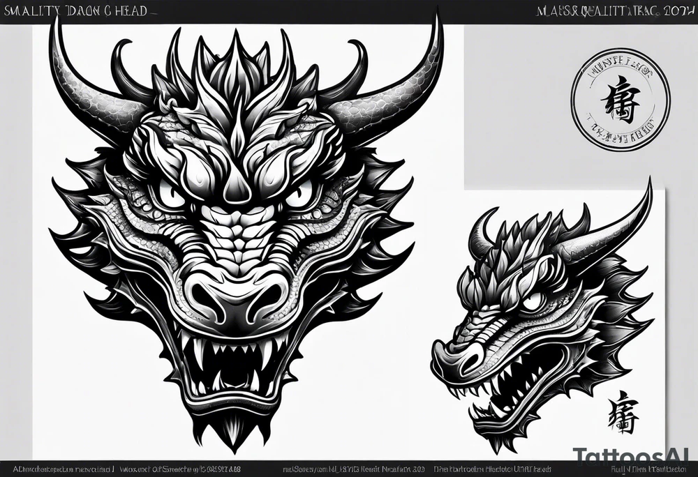 Small dragon head. Hand tattoo tattoo idea