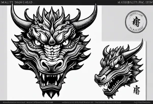 Small dragon head. Hand tattoo tattoo idea
