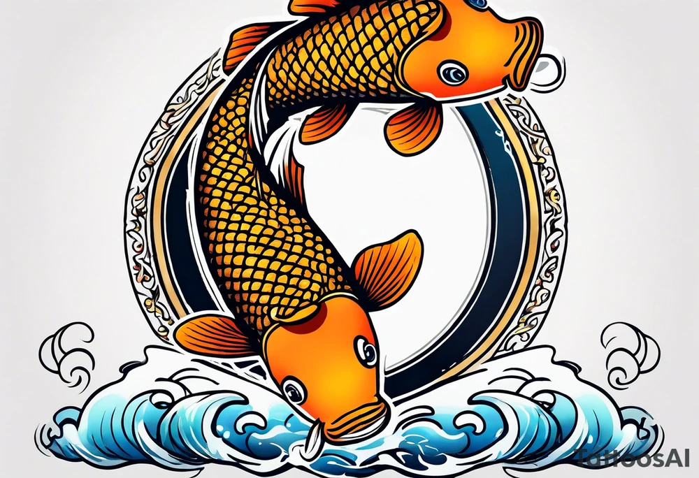 koi fish, in pond tattoo idea