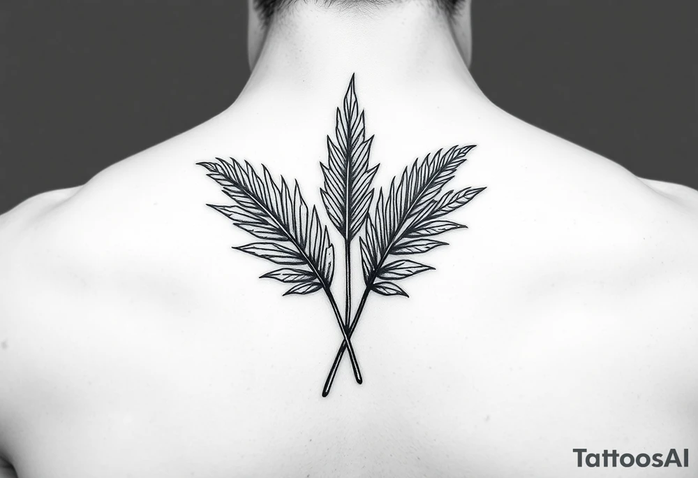 palm leaves neck tattoo tattoo idea