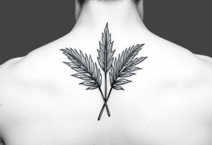 palm leaves neck tattoo tattoo idea