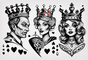 king and queen of hearts tattoo idea