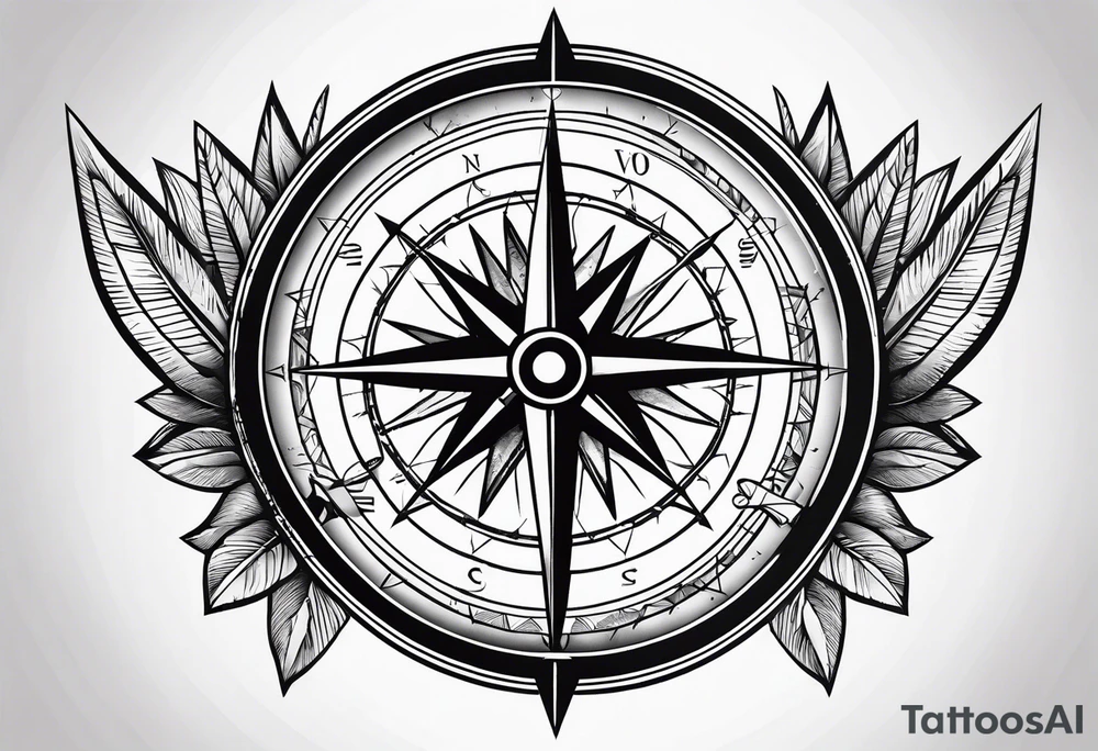 Compass with an arrow tattoo idea