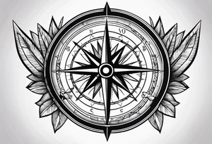 Compass with an arrow tattoo idea