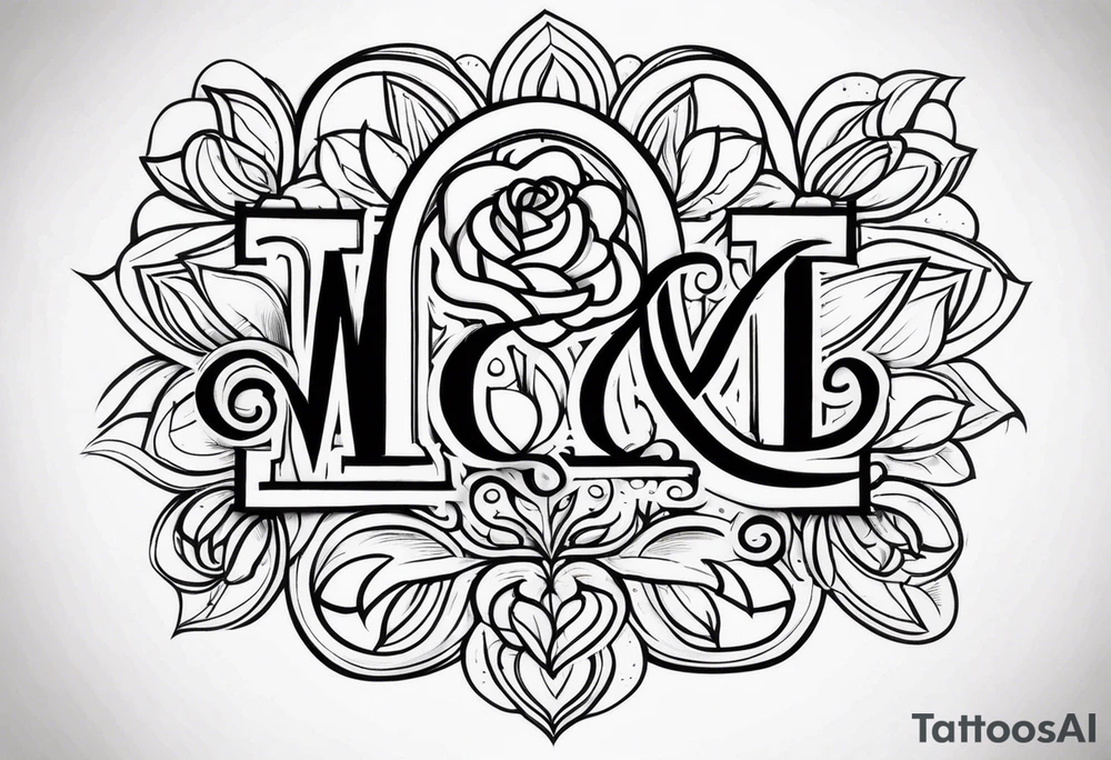 una rosa y con las letras romanas MCMLXXXII tattoo idea