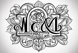 una rosa y con las letras romanas MCMLXXXII tattoo idea
