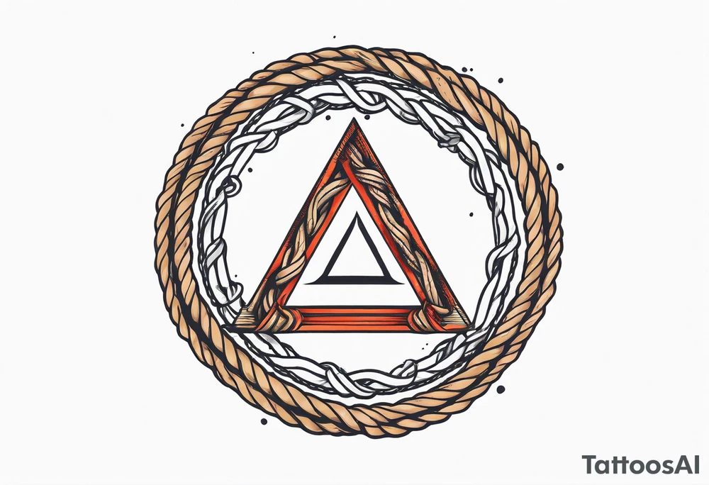 Δ inside a circle made from chain and rope elements. tattoo idea