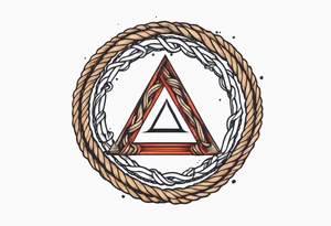 Δ inside a circle made from chain and rope elements. tattoo idea