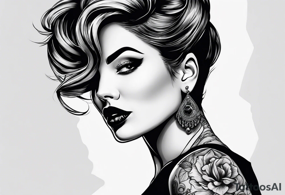 there’s a time to speak and a time to be quiet, mysterious woman with her finger on her lip (be quiet) tattoo idea