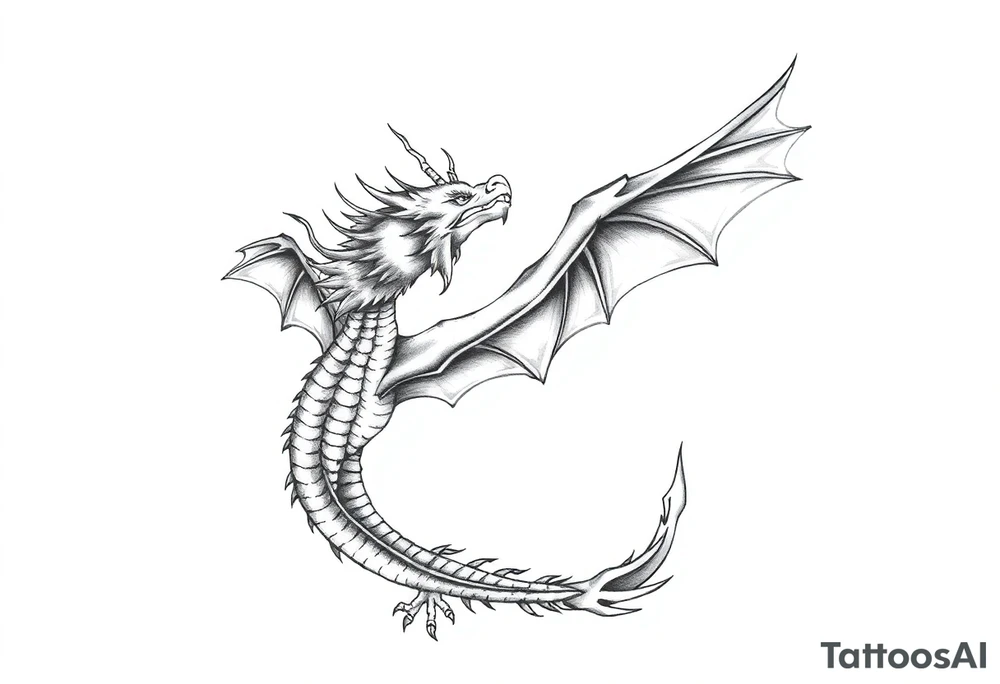 dragon number 8 positive projection, universe, phoenix tattoo idea