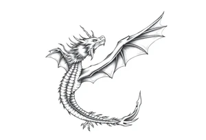 dragon number 8 positive projection, universe, phoenix tattoo idea