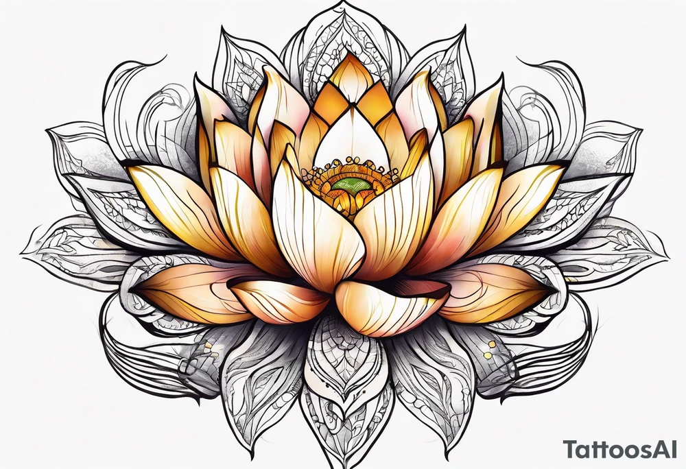 Lotus spiritual light organic tattoo idea