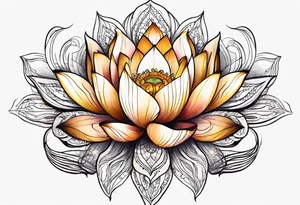 Lotus spiritual light organic tattoo idea