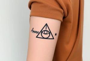 Name Amanda with Harry Potter deathly hallows tattoo idea