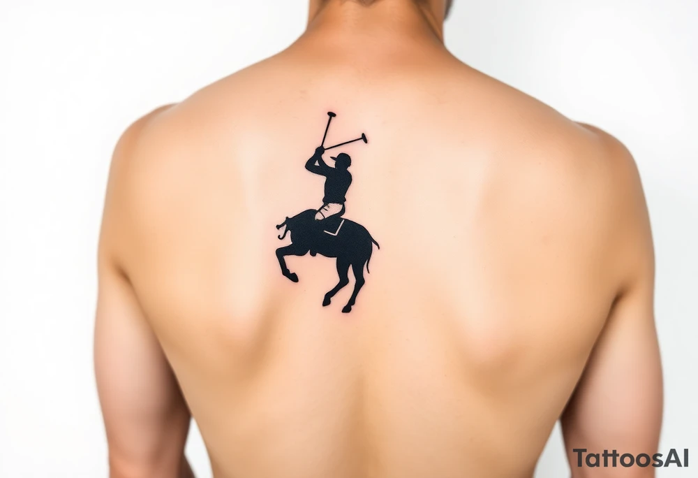 polo player silhouette tattoo idea