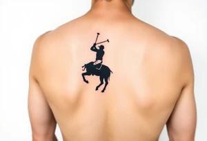 polo player silhouette tattoo idea