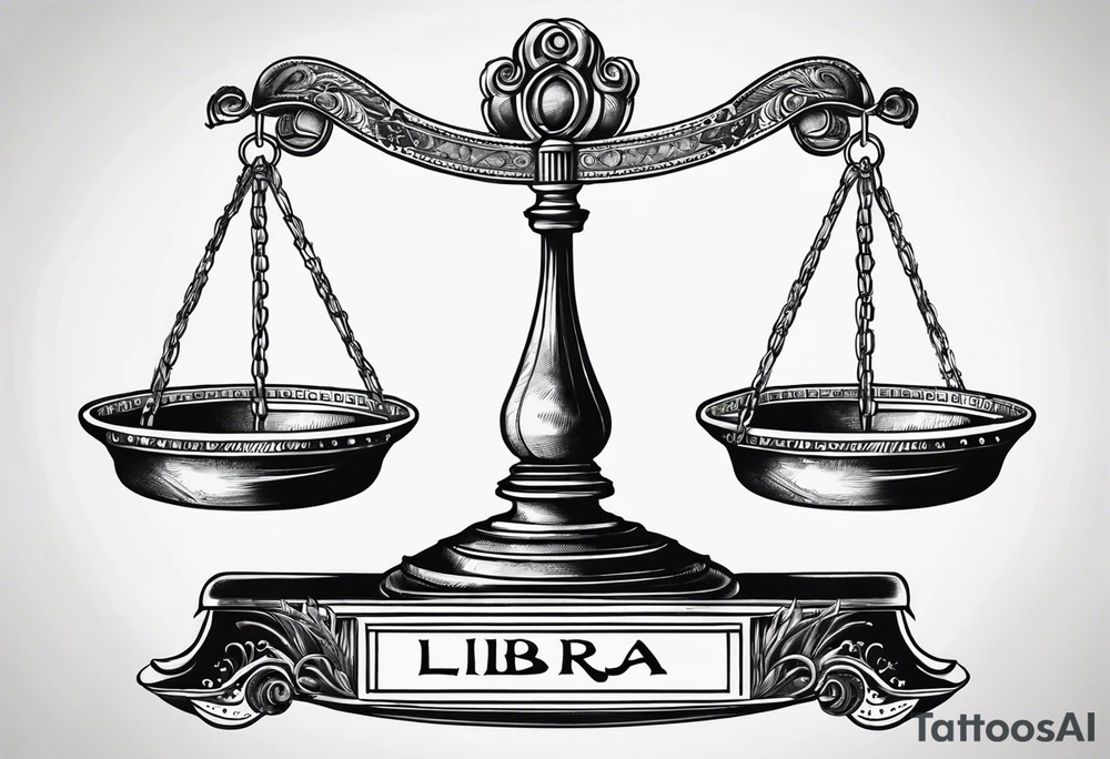 Libra scale with the word always above tattoo idea