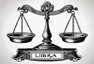 Libra scale with the word always above tattoo idea