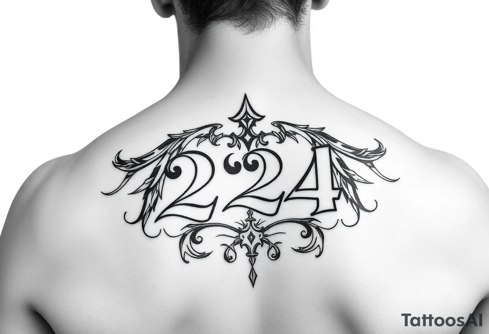 Simple 224 into a tattoo tattoo idea