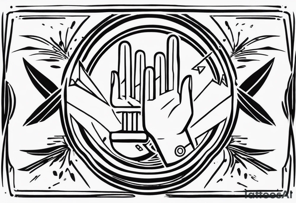 Rock and roll hands sign tattoo idea