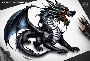 black dragon tattoo idea
