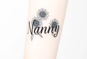 Word Nanny with sunflower 
 tattoos tattoo idea