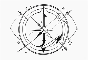 Sagittarius and cancer zodiac sign tattoo idea
