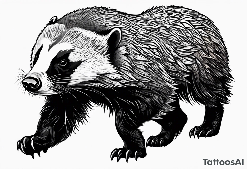 Angry honey badger tattoo idea