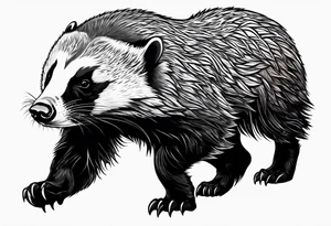Angry honey badger tattoo idea