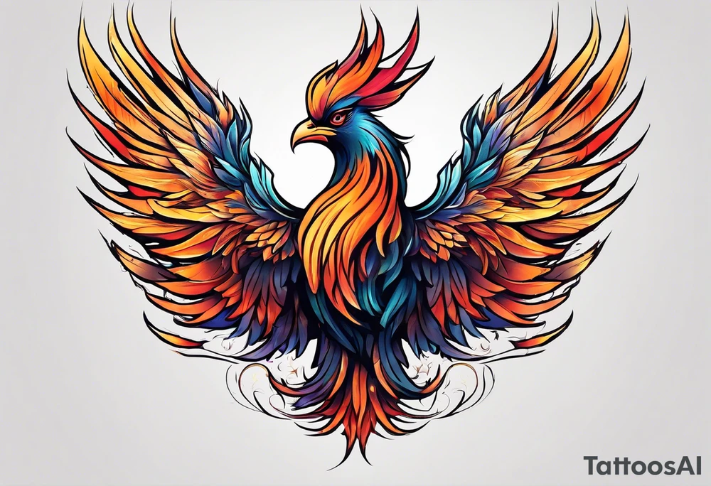 little pheonix in fire tattoo idea