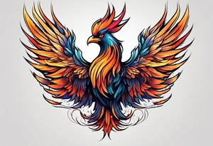 little pheonix in fire tattoo idea