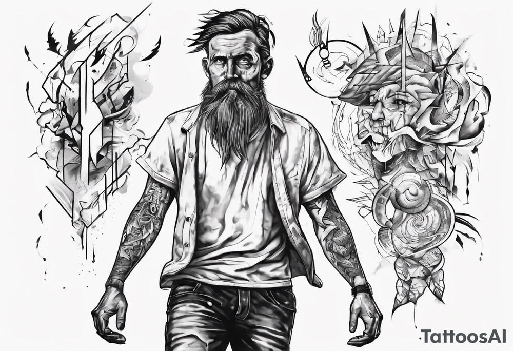 Man leaving his past behind him ready to take on the future tattoo idea