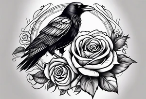 Raven holding  rose    arm tattoo tattoo idea