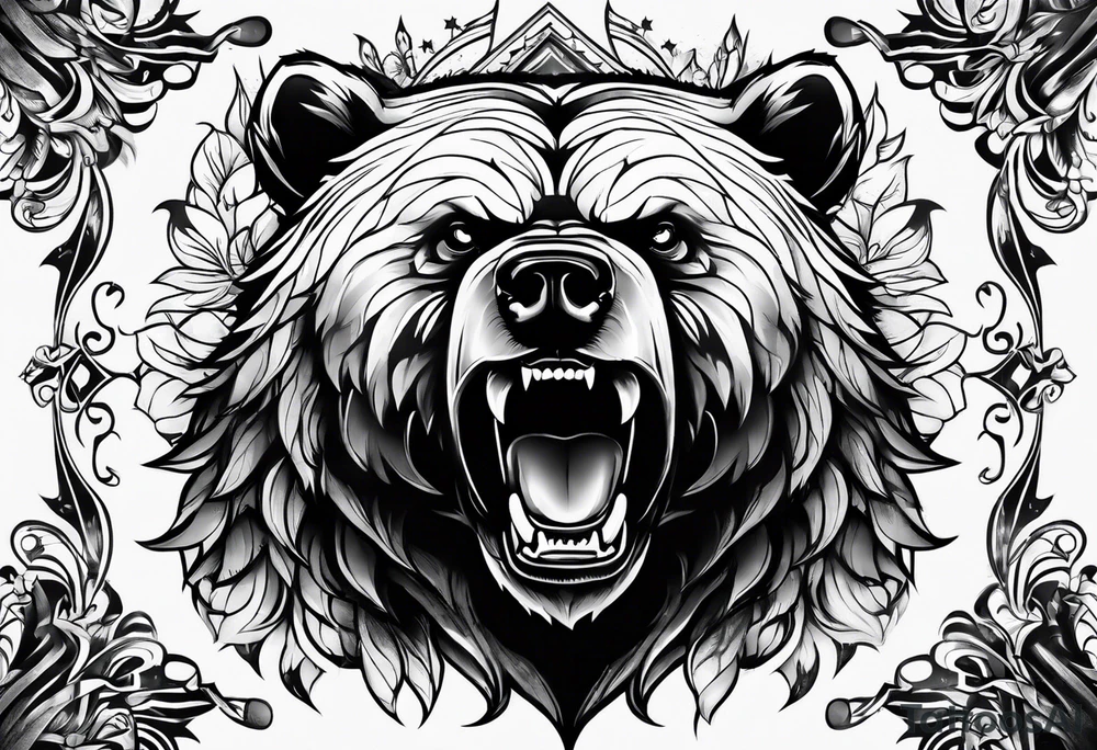 angry bear tattoo idea