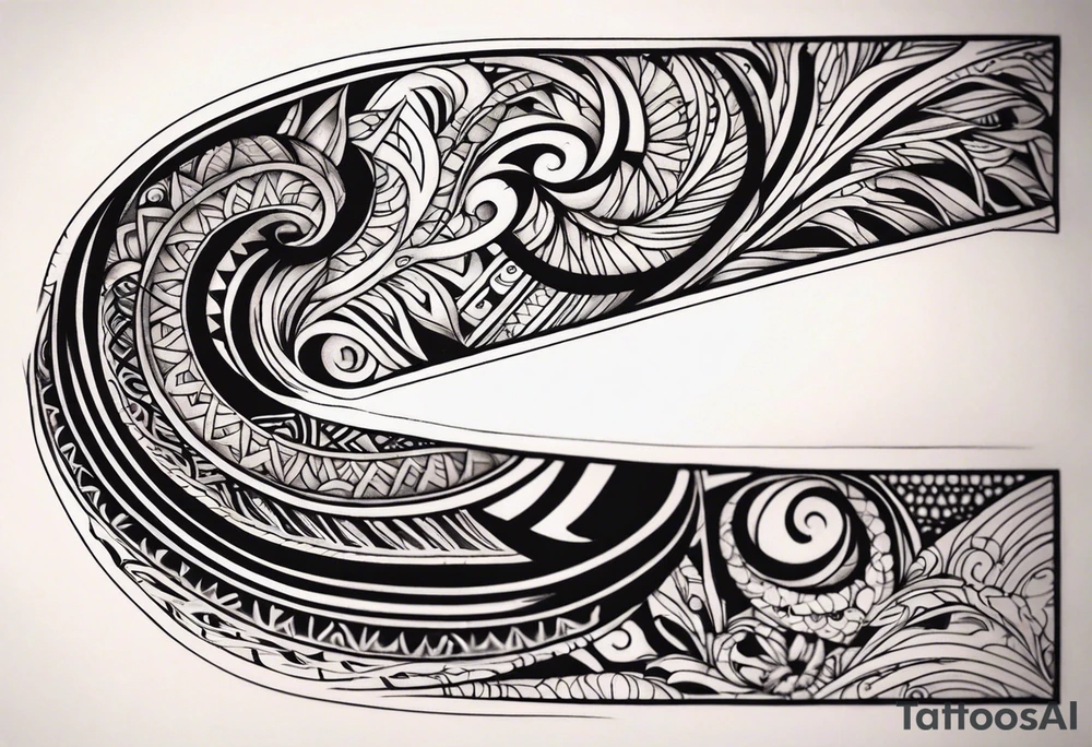 Left arm sleeve tattoo, tribal tattoo idea